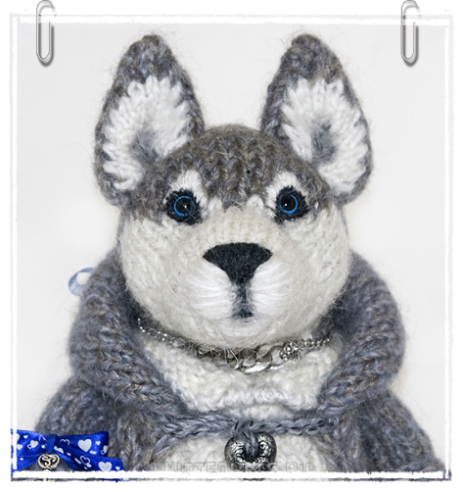 Husky knitted toy 