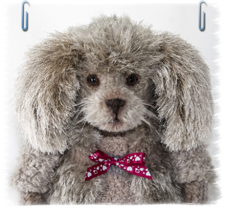 Poodle knitted dog toy 