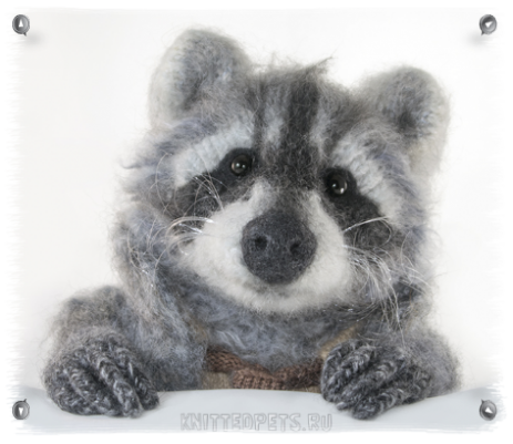raccoon Harry knitted interior toy